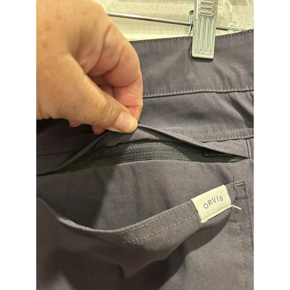 ORVIS Performance Tech Pants Mens 40x30 Gray Straight Water Repellant Flat Front - Picture 8 of 13